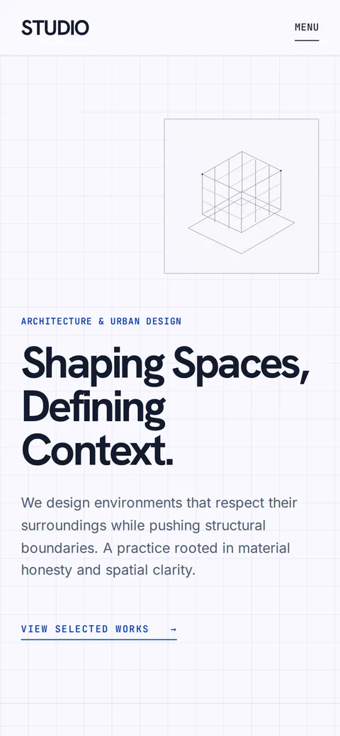 Studio architecture template on a phone